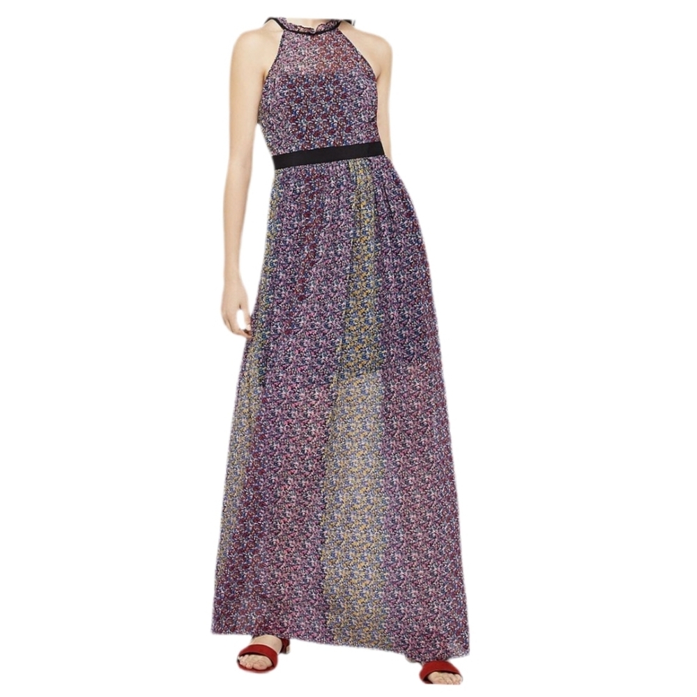 BCBGeneration‎ Multicolor Rosebloom Halter Maxi Dress Size 10